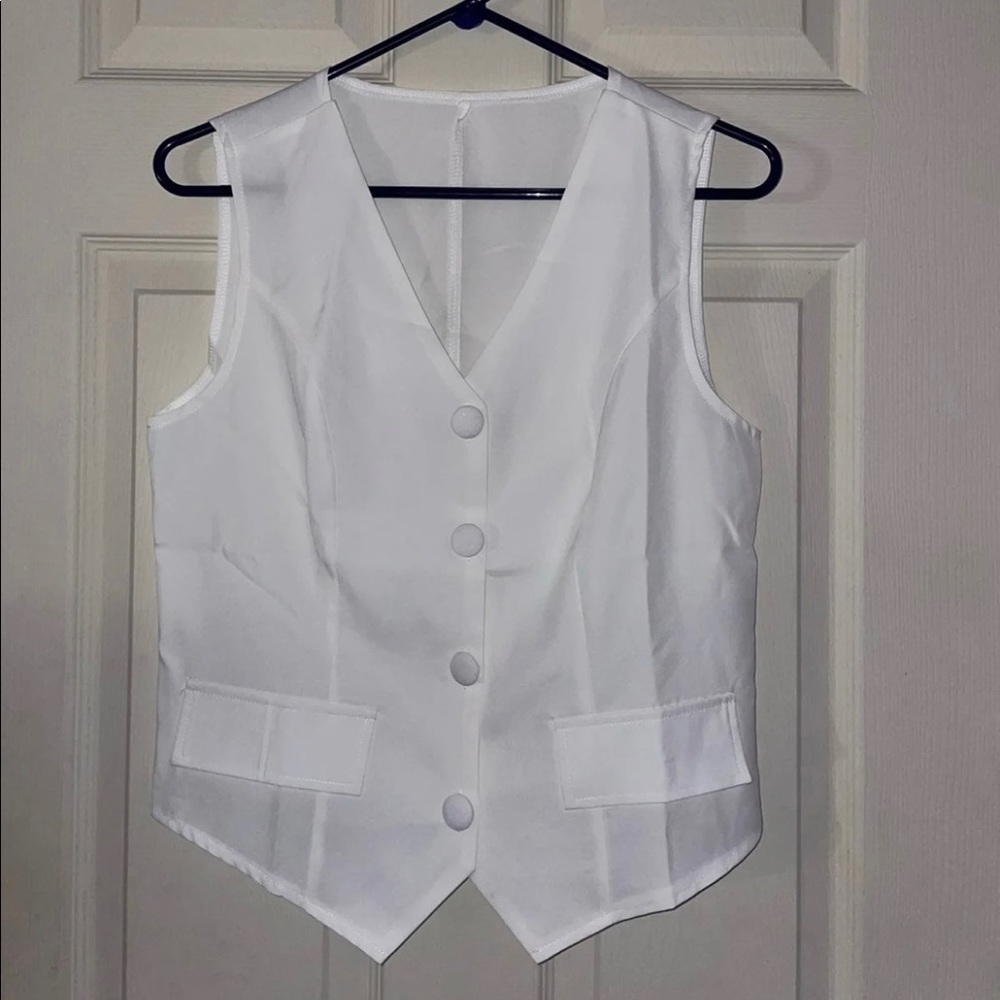 Button Front Blazer Vest